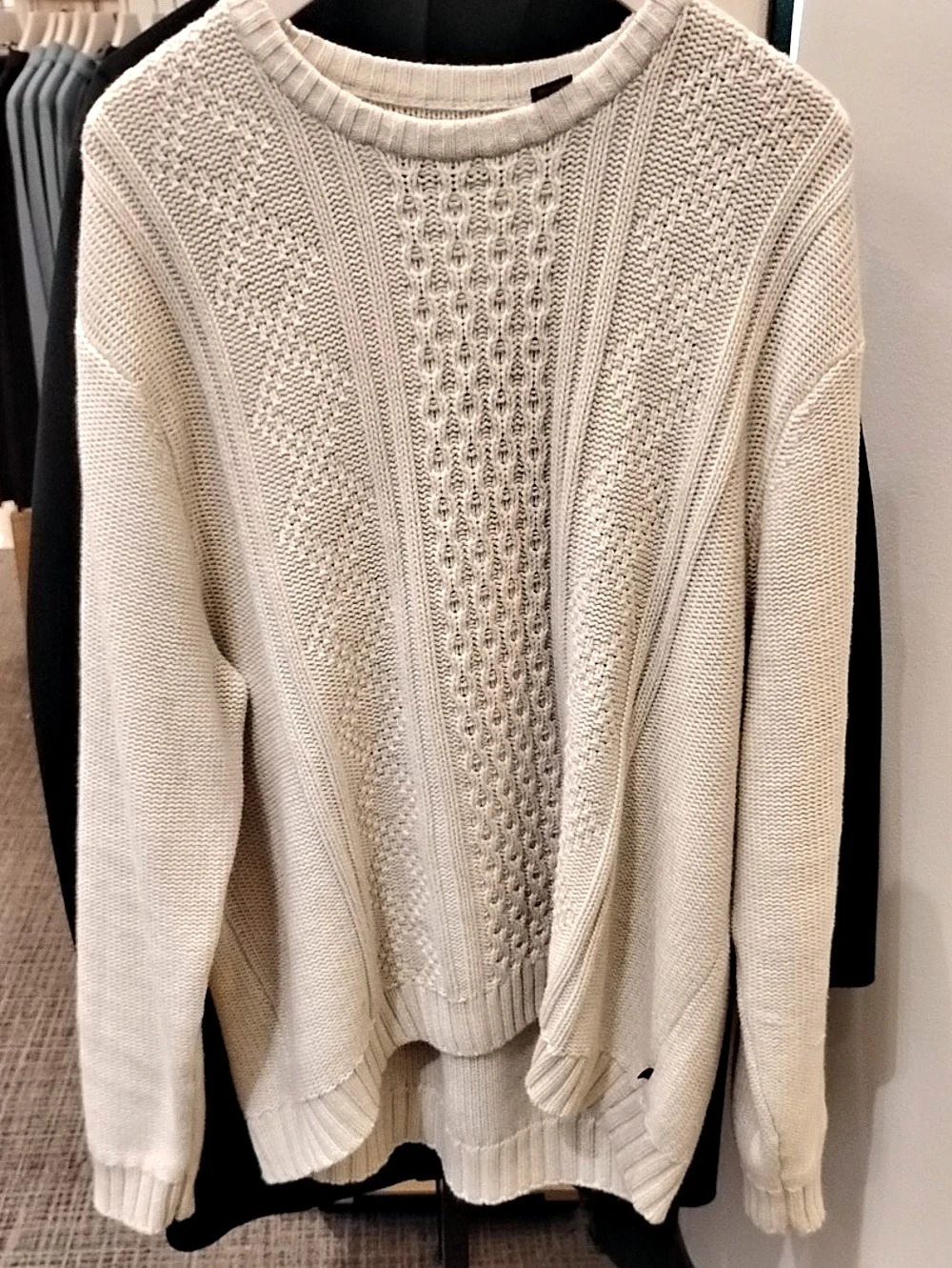 J.Crew Cable Knit Crewneck Sweater in Cream 100% Cotton